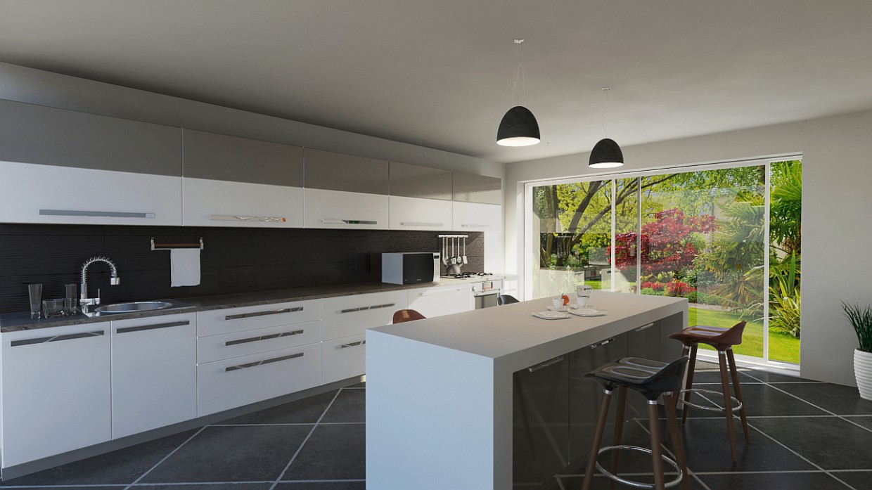 imagen de cocina en 3d max mental ray