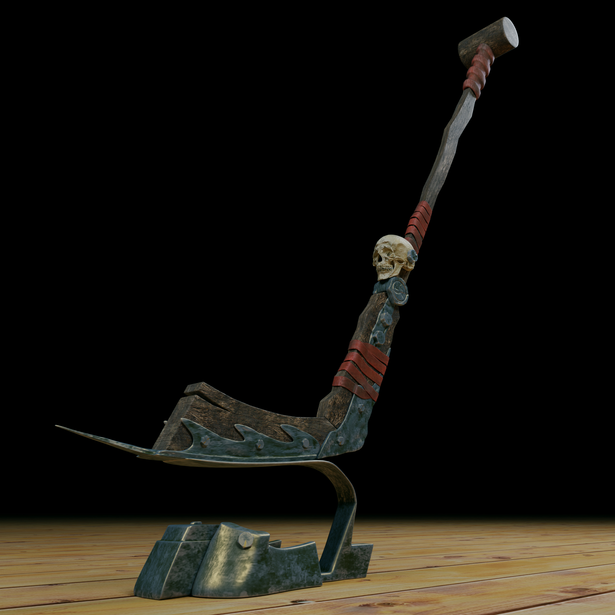 imagen de palo de hockey en Blender cycles render