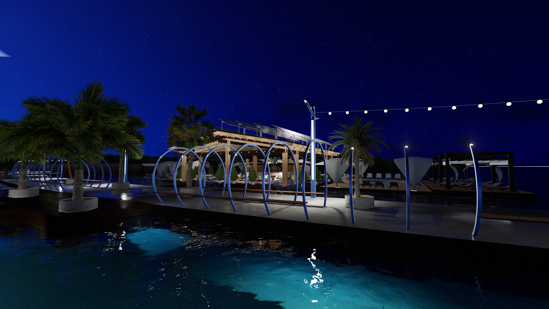 resort flutuante skyline em 3d max Other imagem