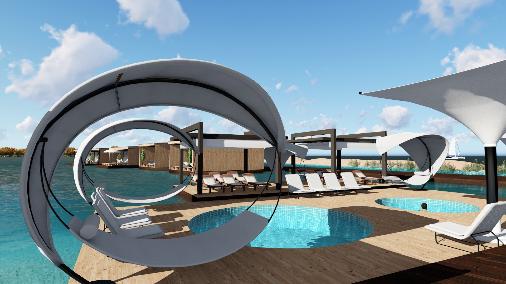 resort flutuante skyline em 3d max Other imagem