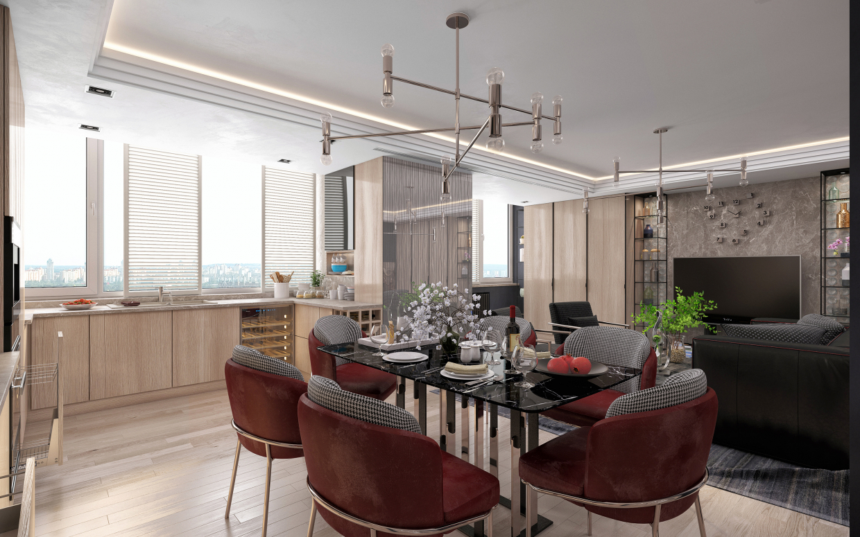 Kiev'de Daire. in 3d max corona render resim