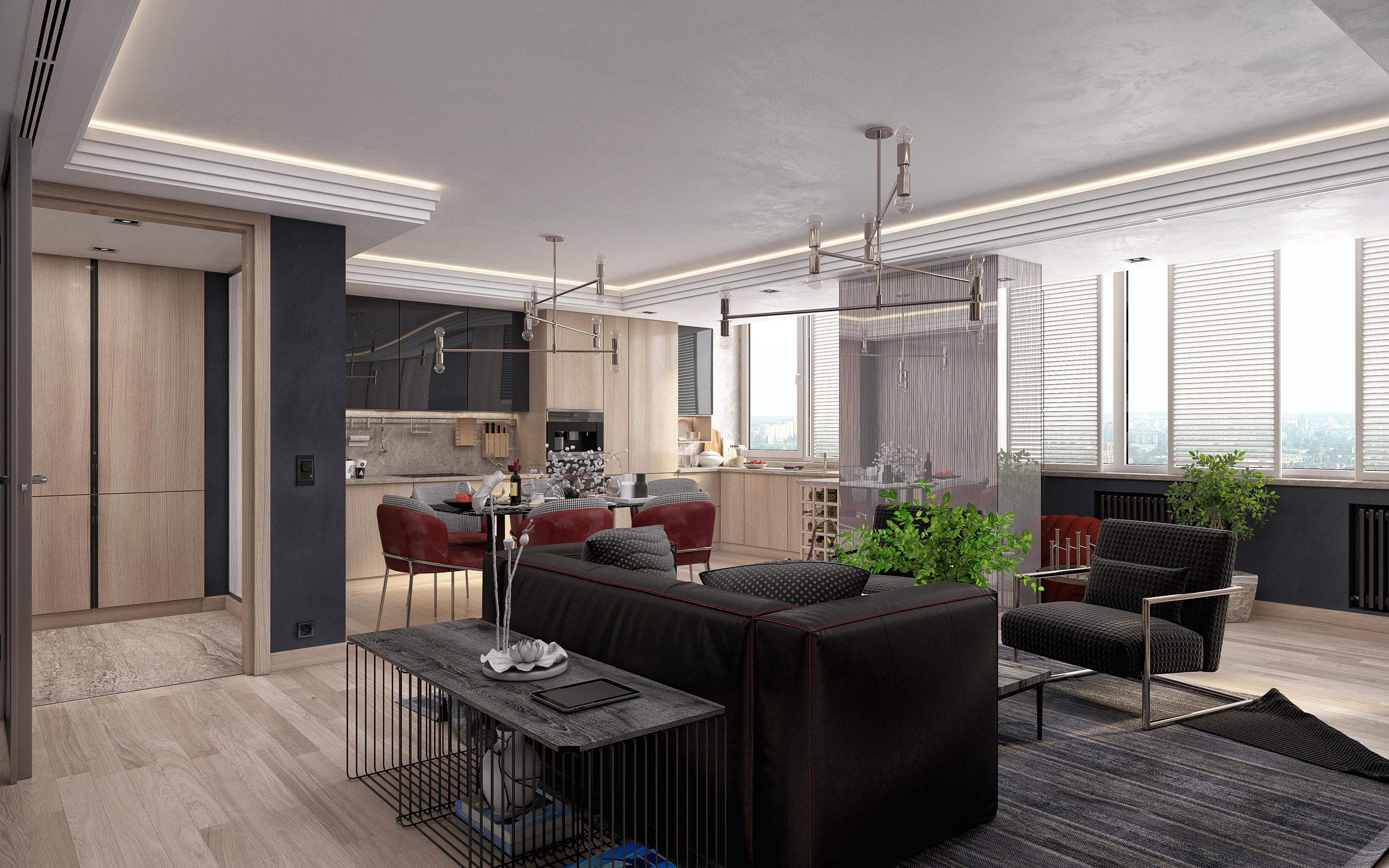 Kiev'de Daire. in 3d max corona render resim