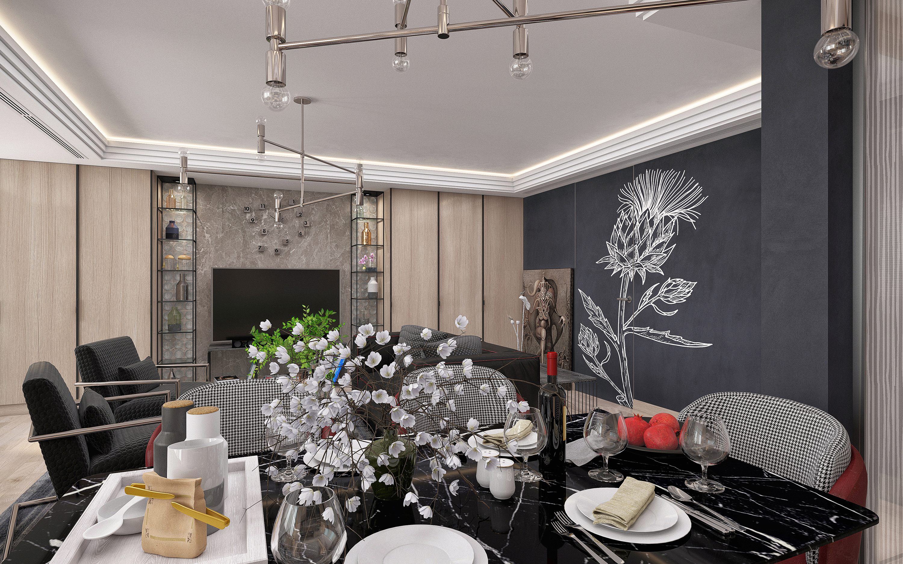 Kiev'de Daire. in 3d max corona render resim