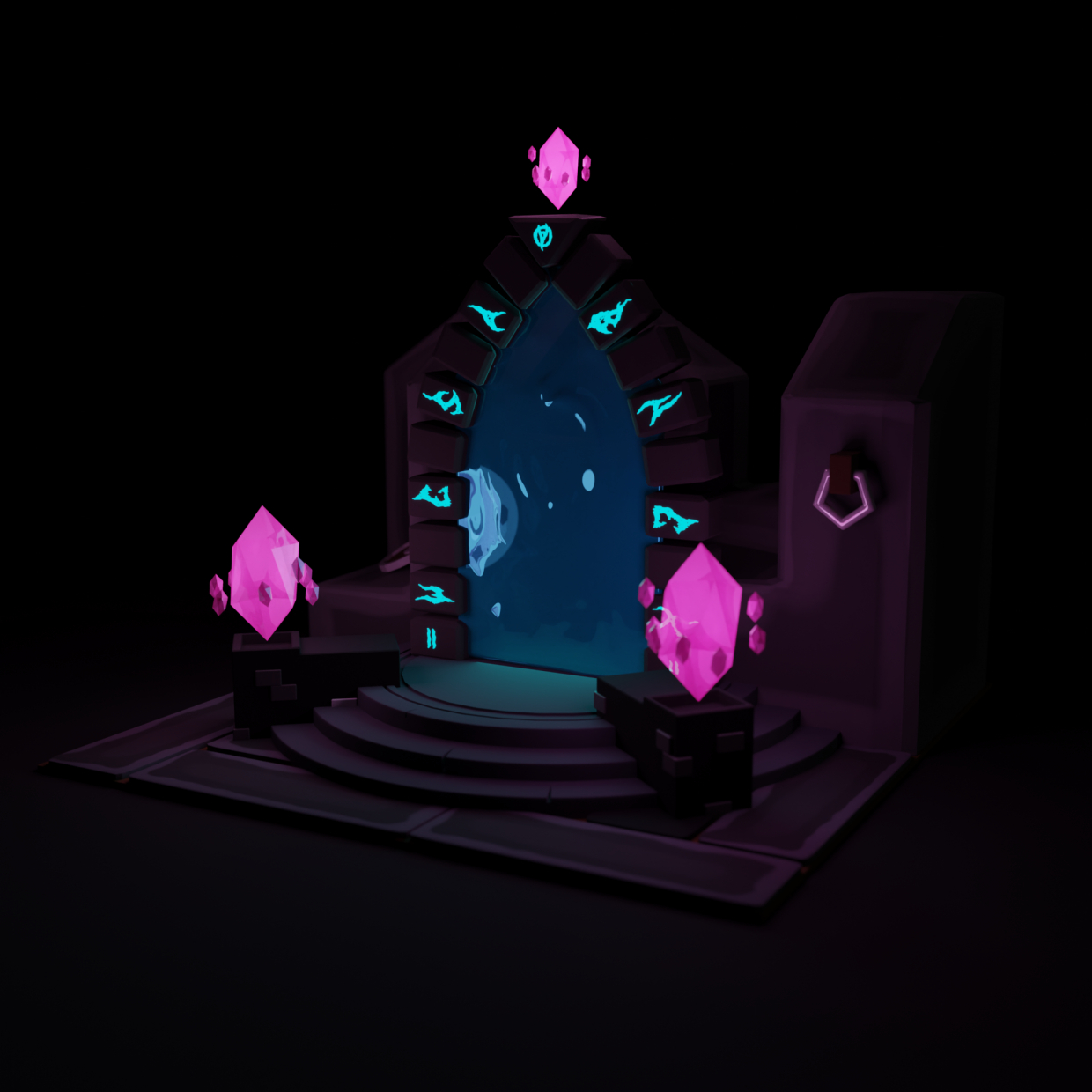 Portail magique (low poly) dans Blender cycles render image