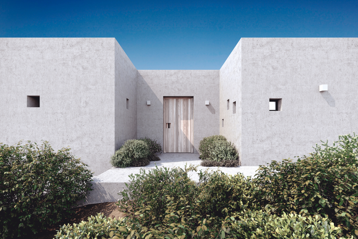 Villa sur paros dans 3d max corona render image