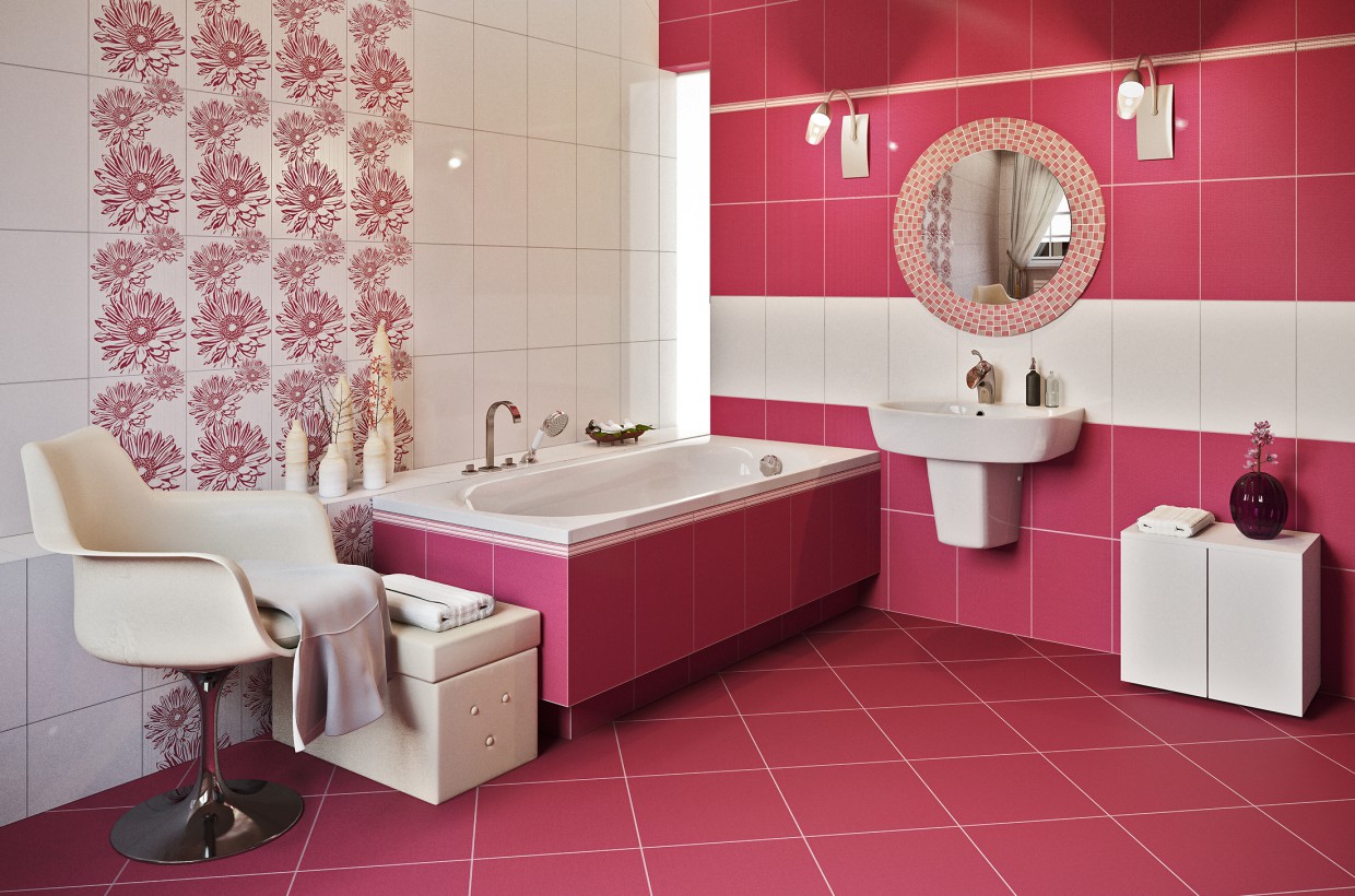 Vasca da bagno viola in 3d max corona render immagine