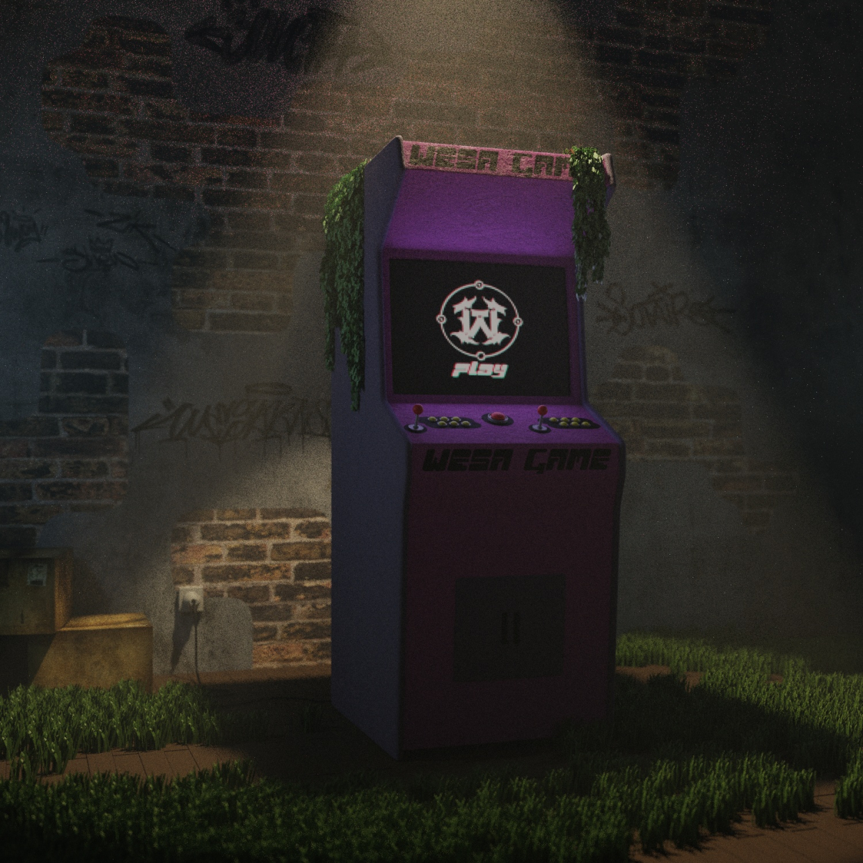 Verlassener Spielautomat in Blender cycles render Bild