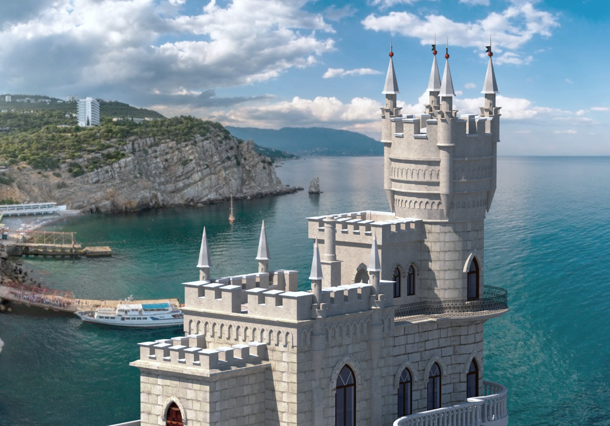 Castle model "Swallow's Nest" in SketchUp vray 3.0 image