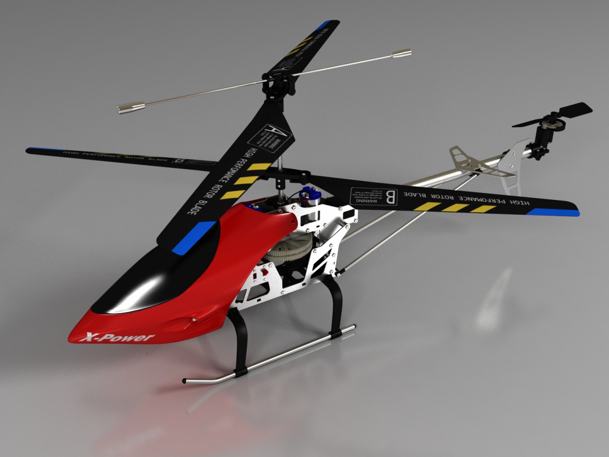 Ein Modell der ferngesteuerte Hubschrauber in 3d max vray Bild