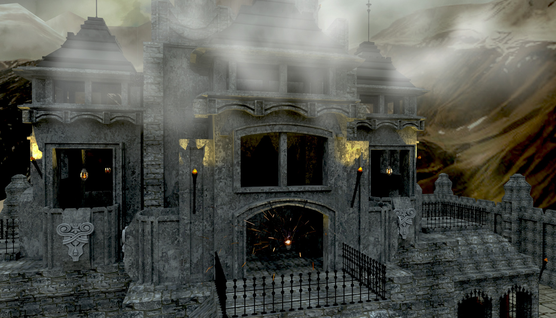 imagen de Castillo antiguo en 3d max vray 3.0