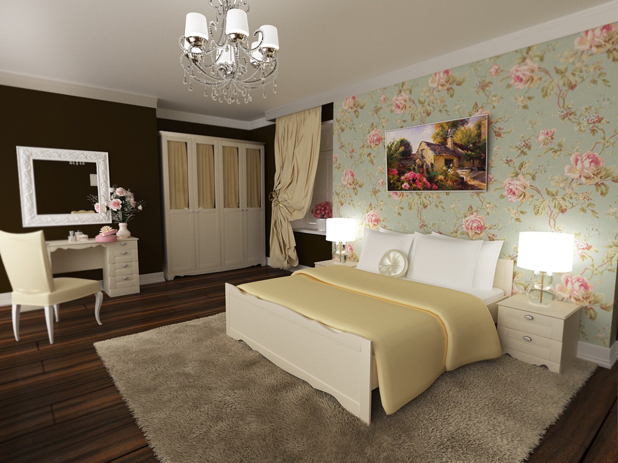 Chambre à coucher dans 3d max corona render image