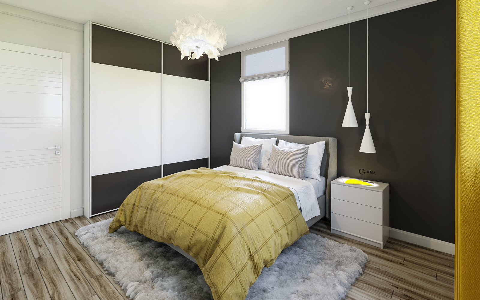 Quarto número 1 em 3d max corona render imagem