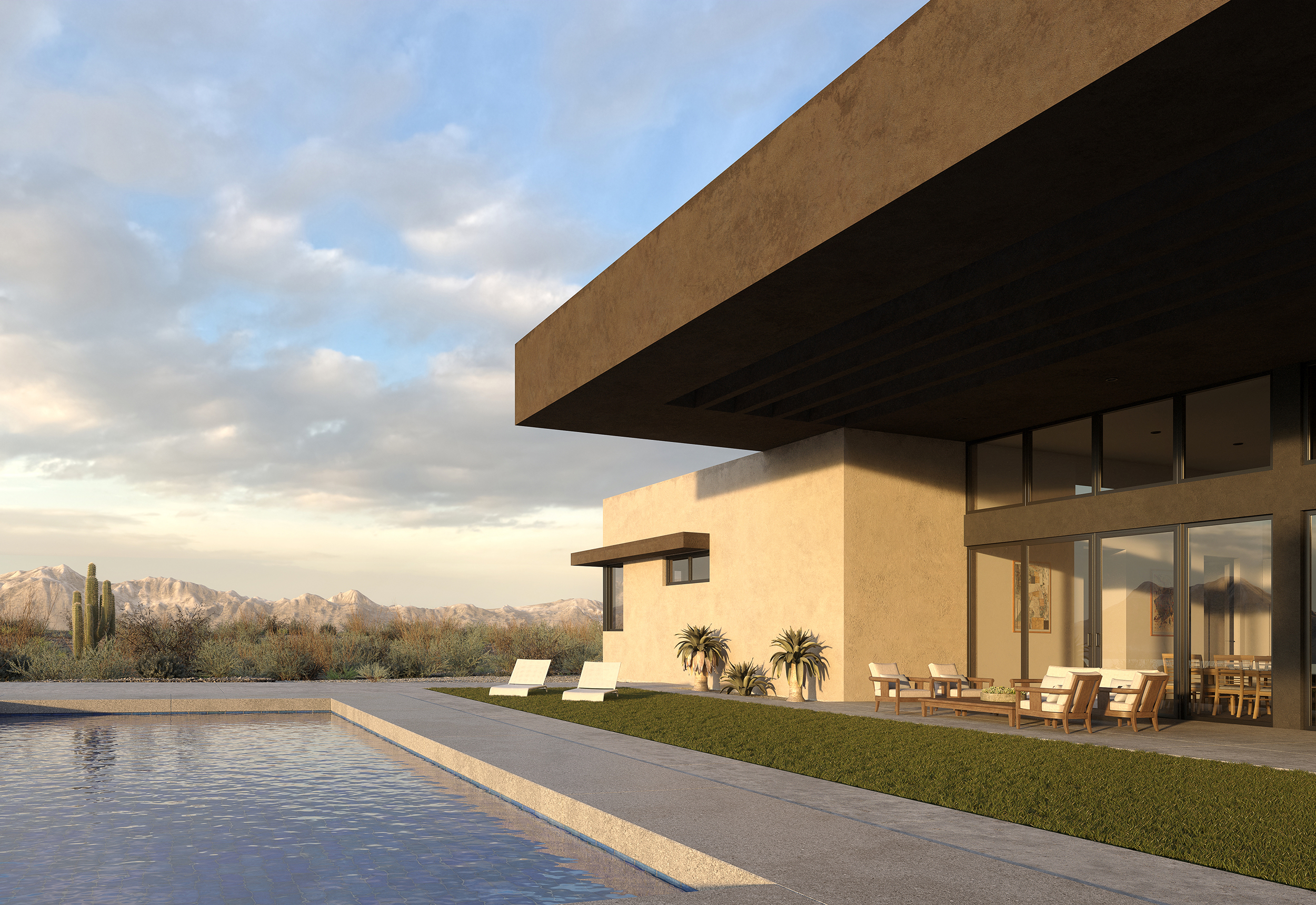 Maison des rochers dans 3d max corona render image