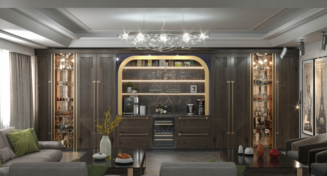 Design del bar del soggiorno in 3d max vray 5.0 immagine