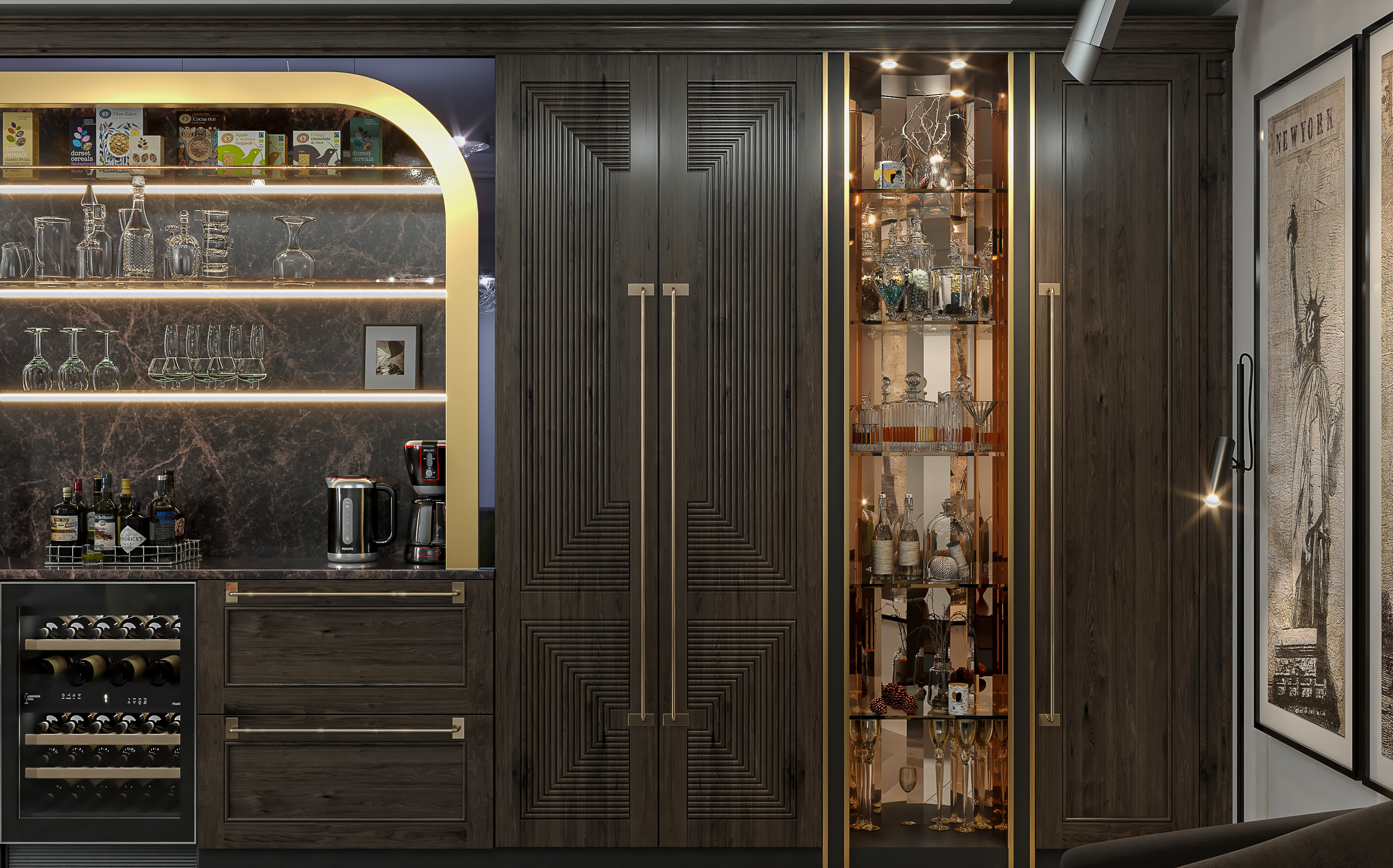 Design del bar del soggiorno in 3d max vray 5.0 immagine