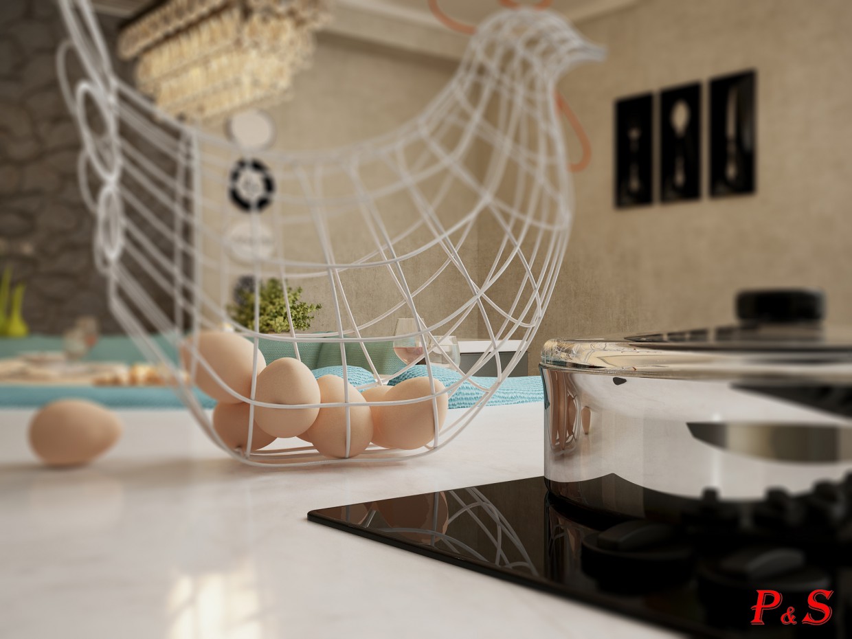 imagen de cocina en 3d max vray