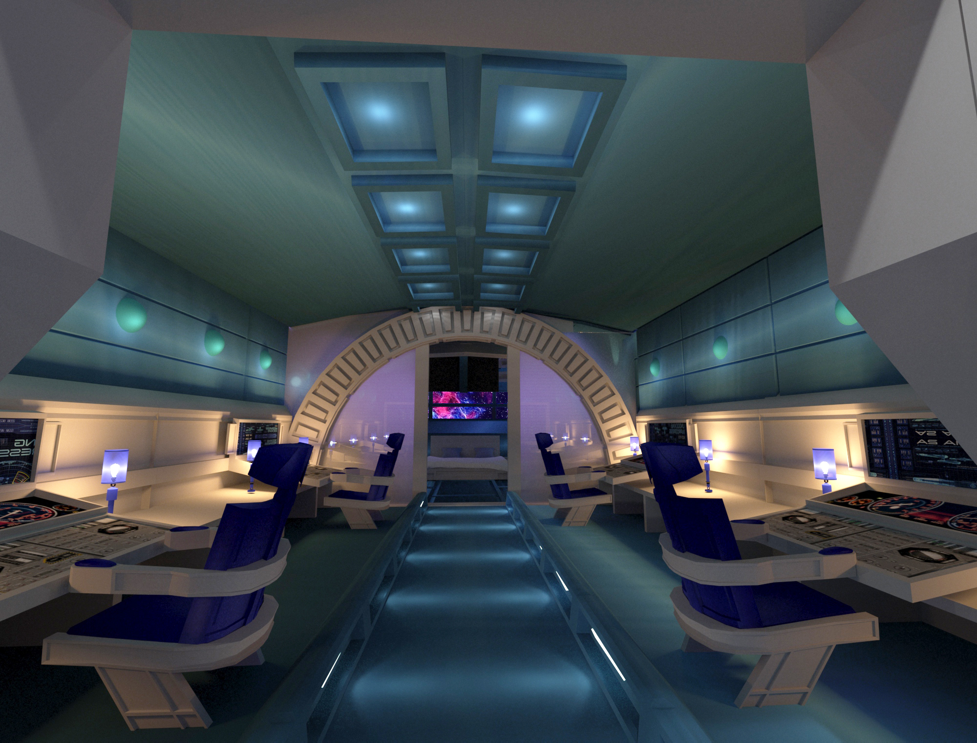 Nave spaziale interna in 3d max vray 3.0 immagine