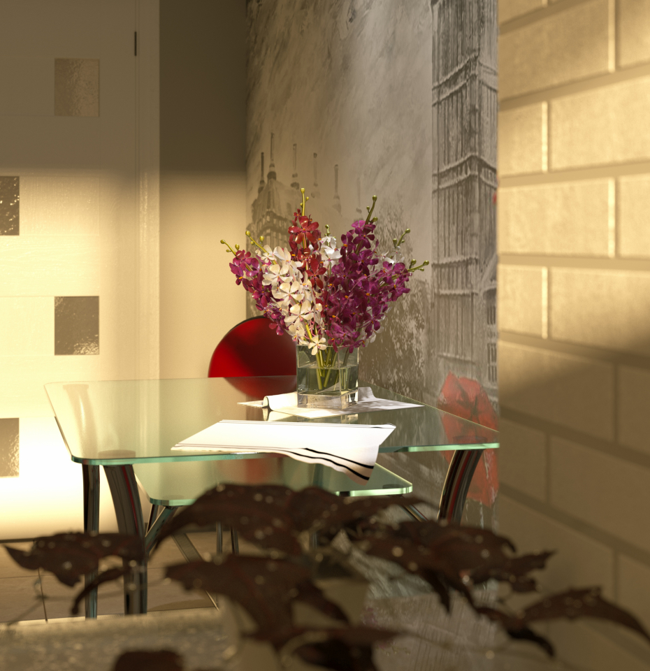 cucina di due stanze in 3d max corona render immagine