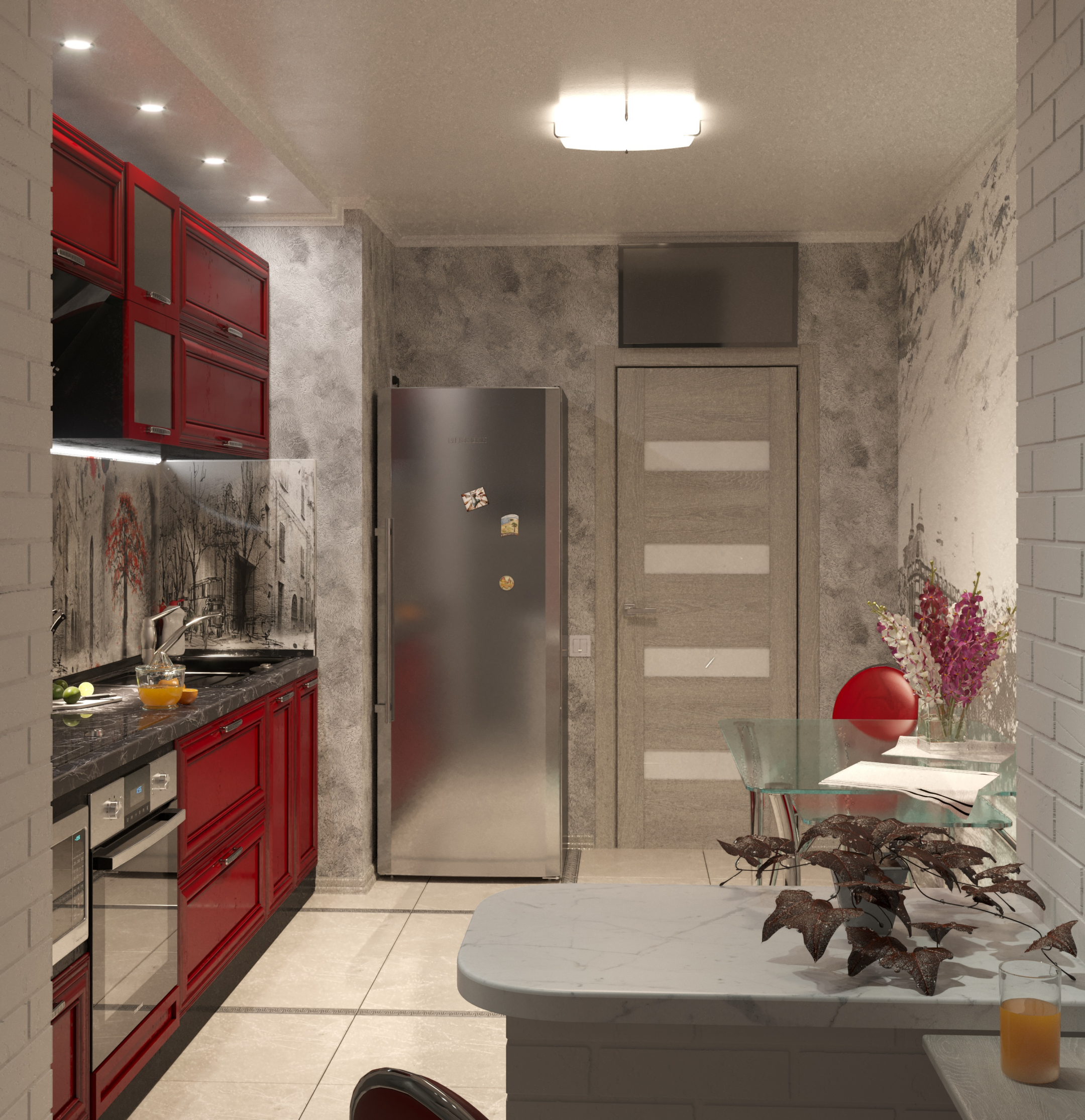 cuisine de deux pièces dans 3d max corona render image