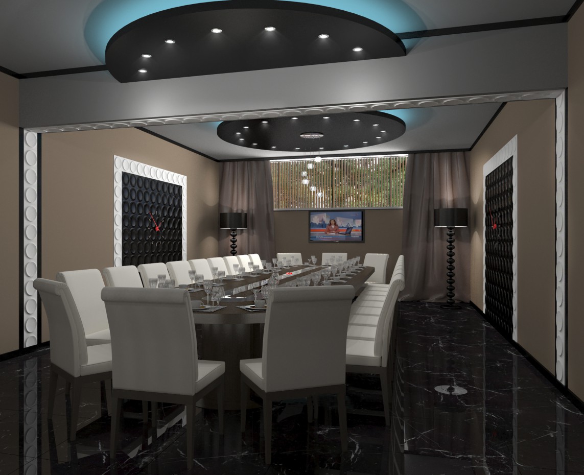 imagen de Sala de banquetes en el comedor de una central nuclear en 3d max corona render