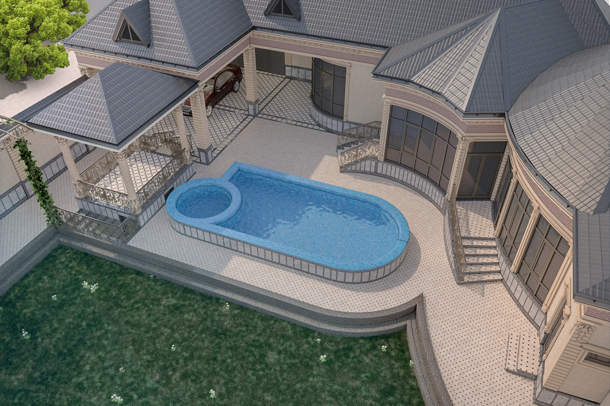 Exterior design-Suburban area in 3d max vray 3.0 image