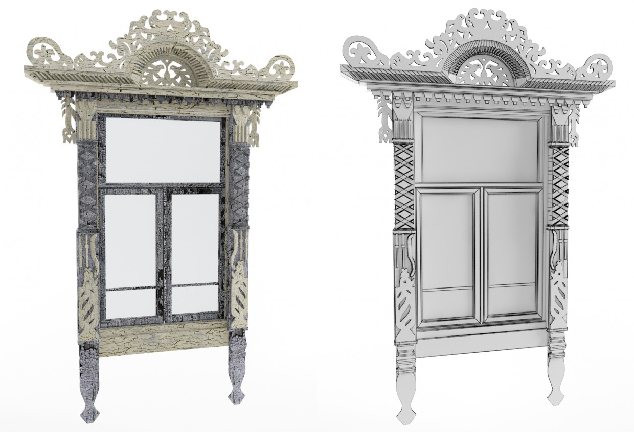 Carved paneling in Blender vray image