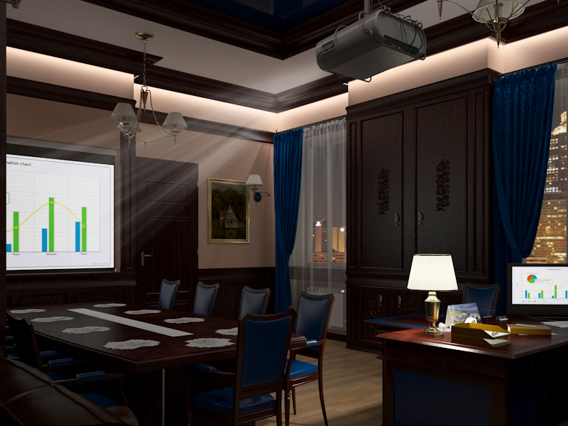 Salle de bureau dans 3d max vray 3.0 image