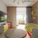 Children's room in the style of LEGO in 3d max corona render image