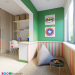 Chambre pour enfants au style de LEGO dans 3d max corona render image