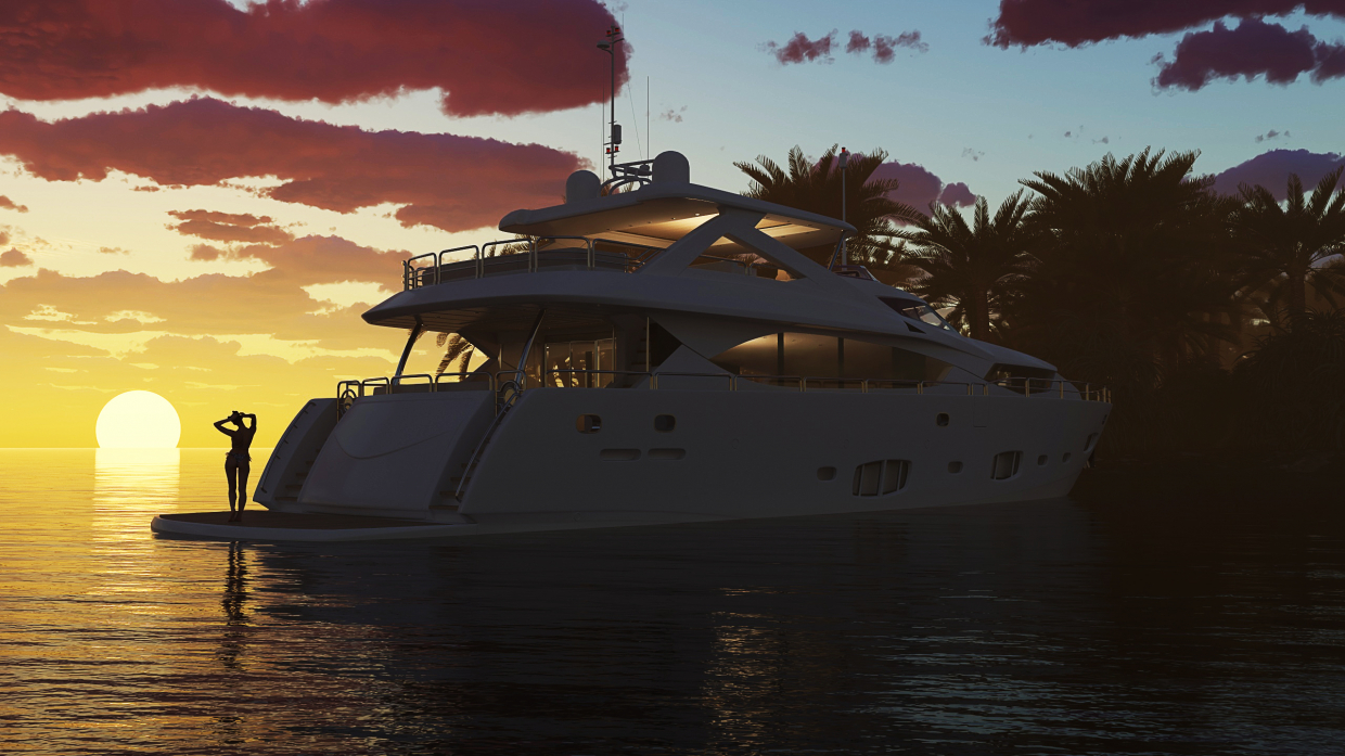 Tramonto in 3d max vray 5.0 immagine