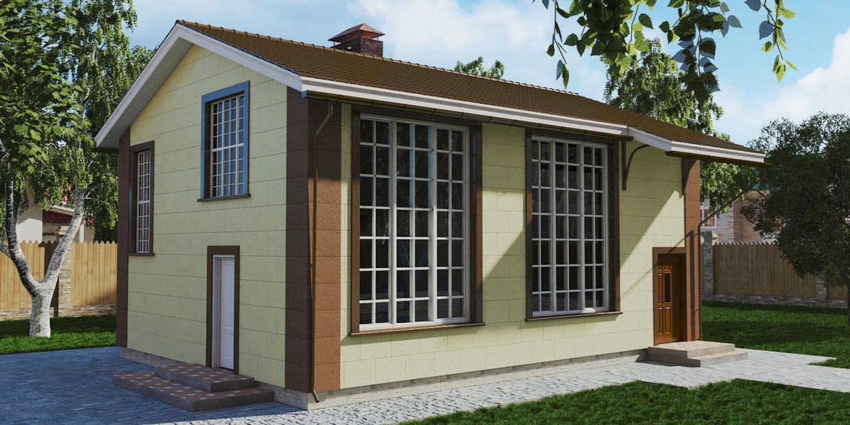 Projet de projet de la reconstruction de la maison de campagne dans 3d max vray image