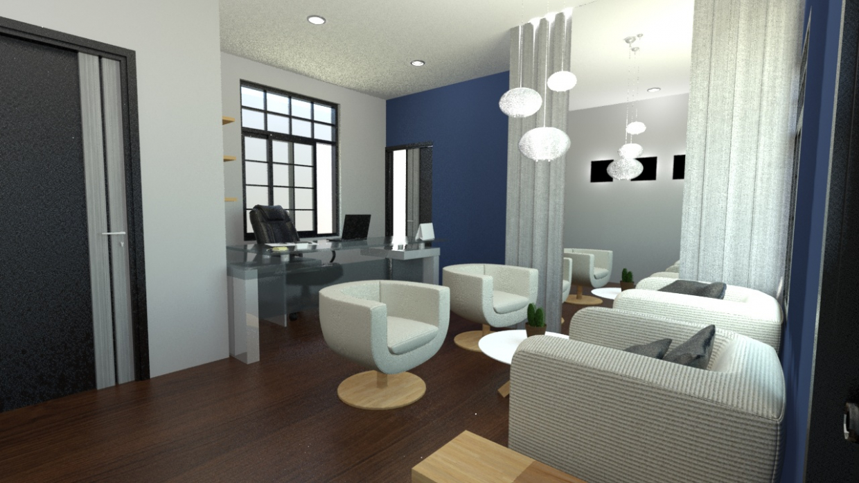 small office in 3d max mental ray image