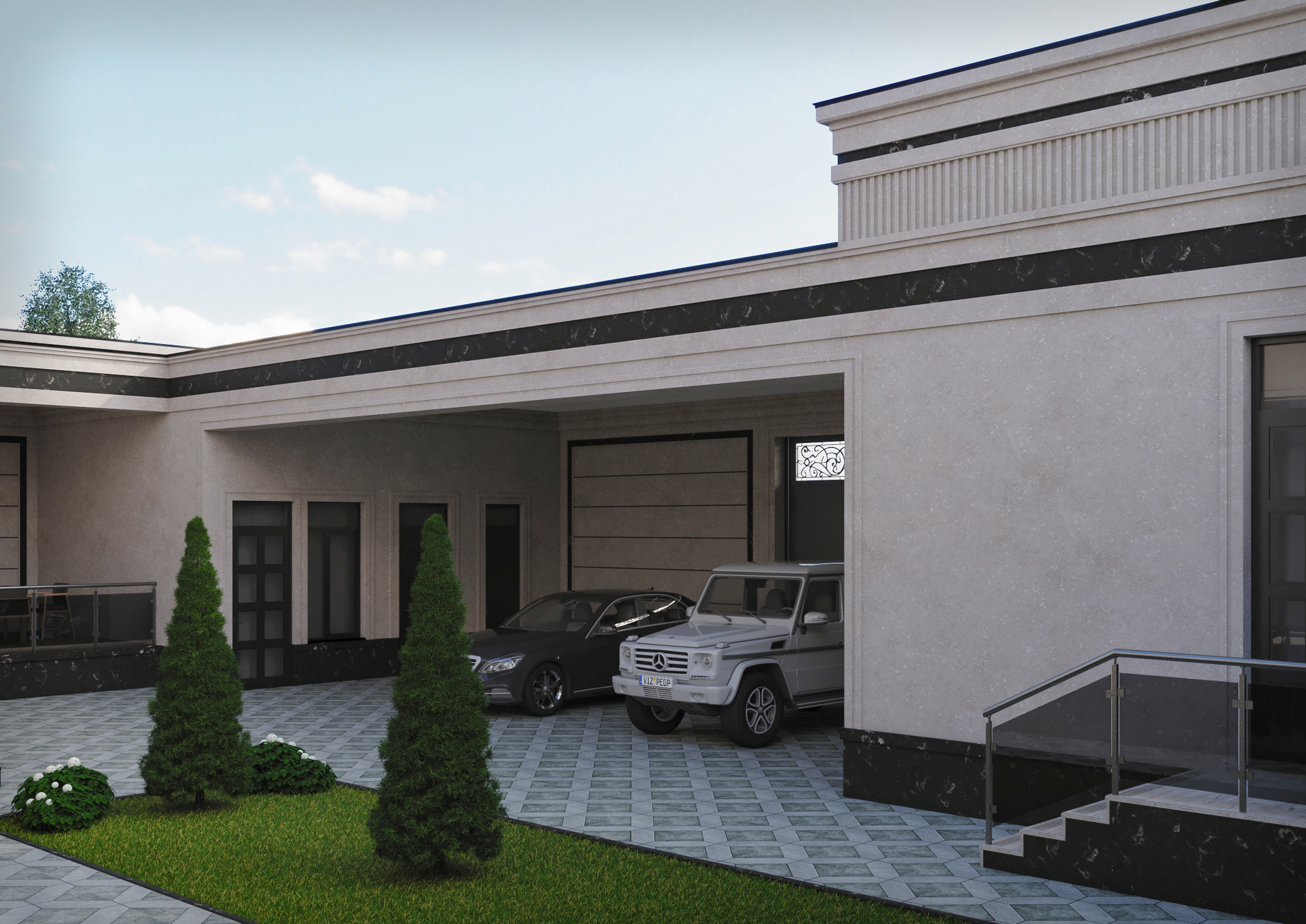 parcelle de chalet dans 3d max corona render image