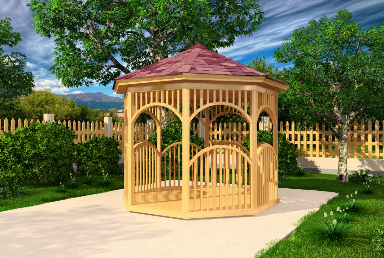 Gazebo rond simple dans 3d max vray image