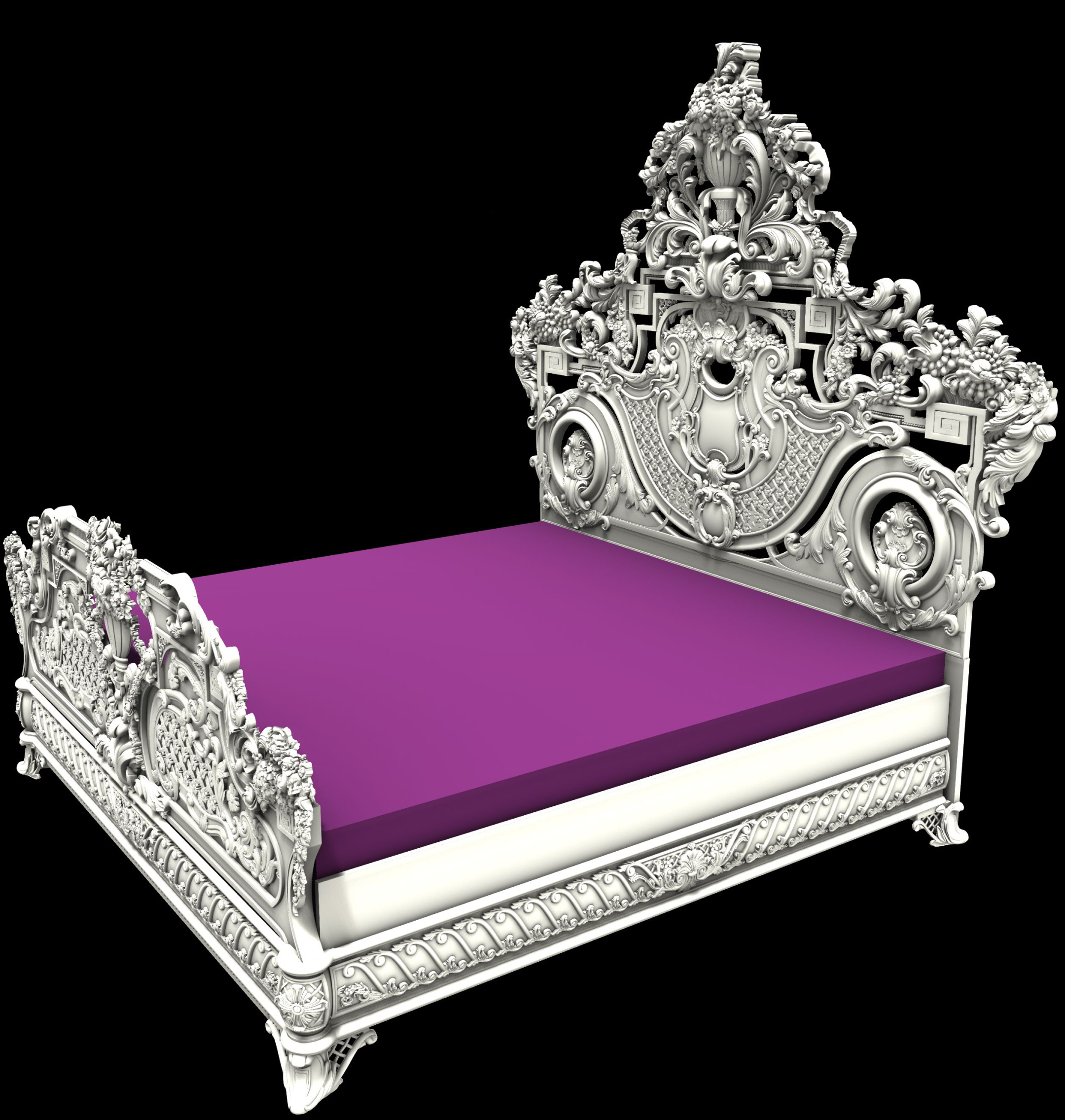 Cama EMPRESS em Rhino FinalRender imagem