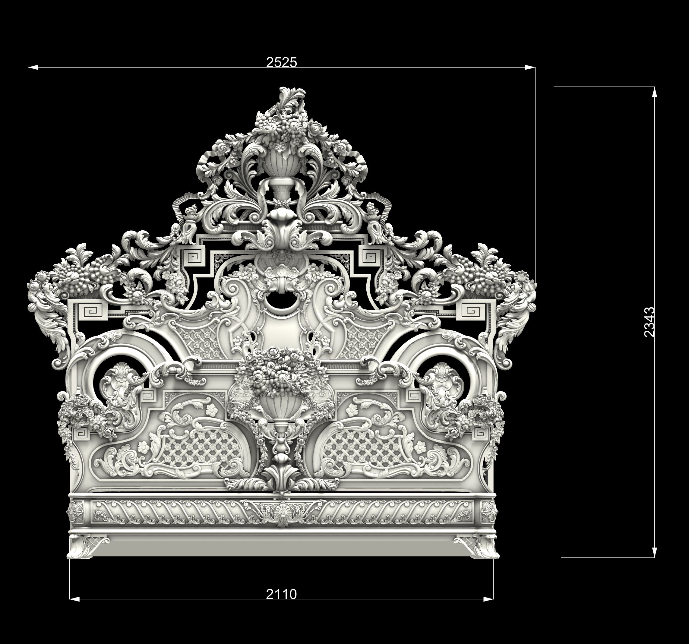 Ліжко ІМПЕРАТРИЦІ в Rhino FinalRender зображення