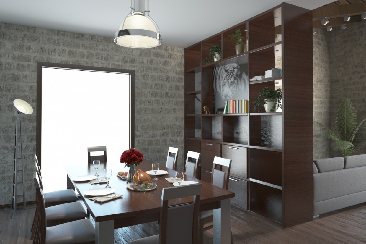 Yemek odası in 3d max vray resim