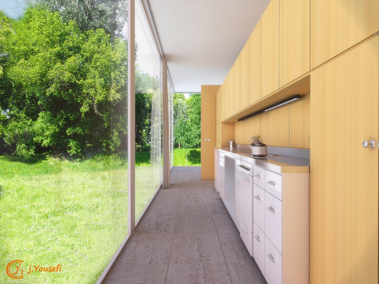 Farnsworth House dans 3d max vray image