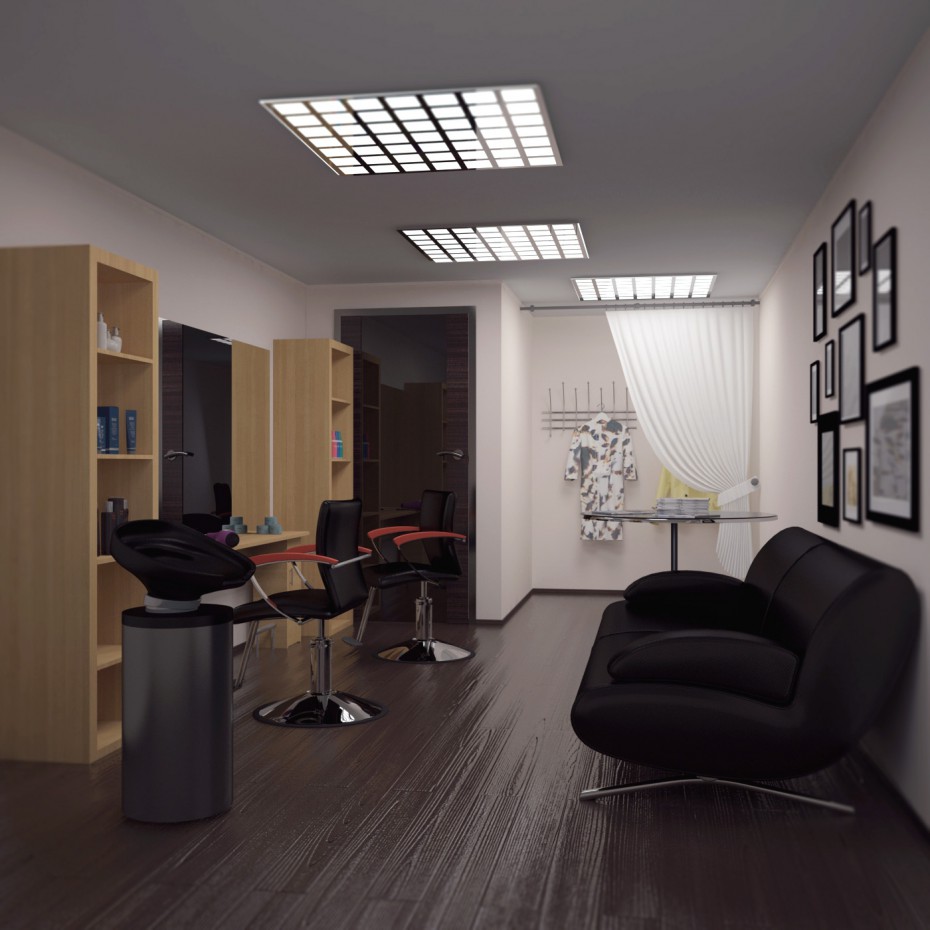 Petit salon de coiffure dans 3d max vray image