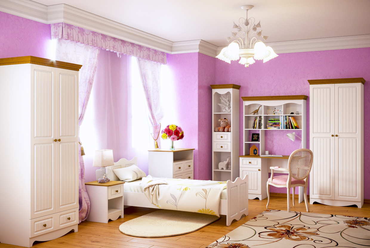 Nursery in modern classics. in 3d max corona render image