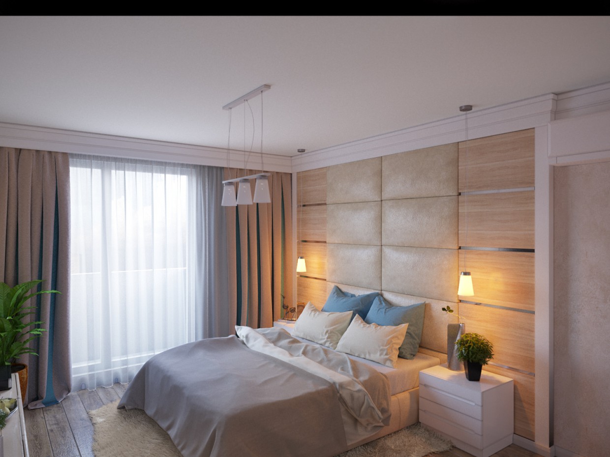 Bedroom in 3d max corona render image