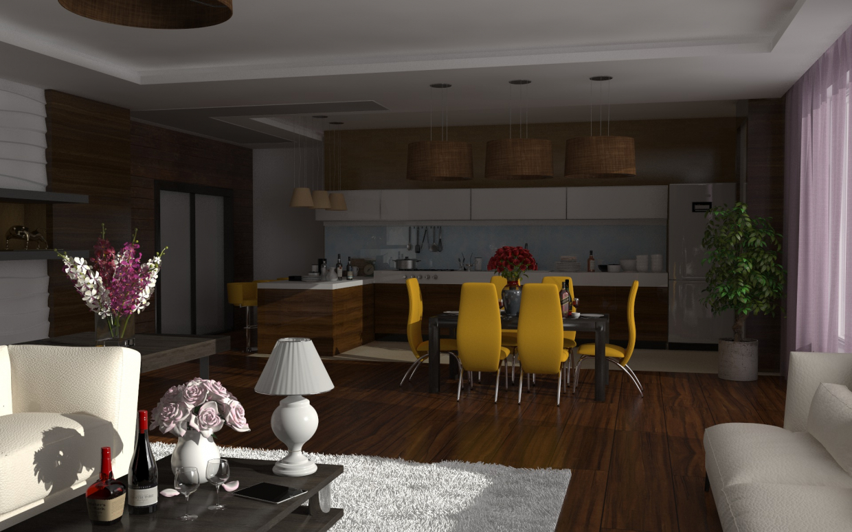 Modern Kitchen in Cinema 4d vray 2.0 image