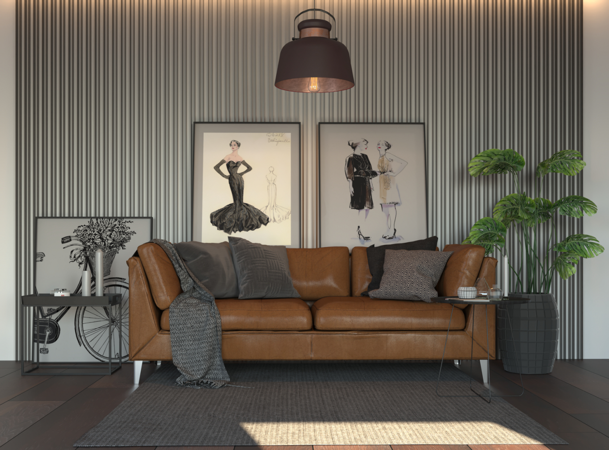 Sofa in 3d max corona render image