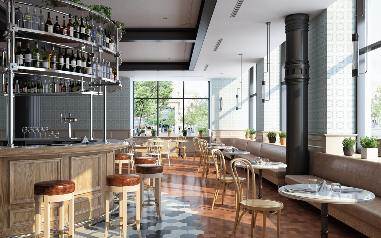 Kafe interior в 3d max vray 3.0 зображення