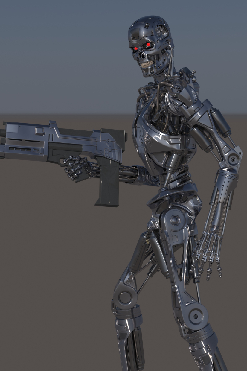 ENDOSQUELETO TERMINATOR T-800 REKVIZIT T2 em 3d max vray 5.0 imagem