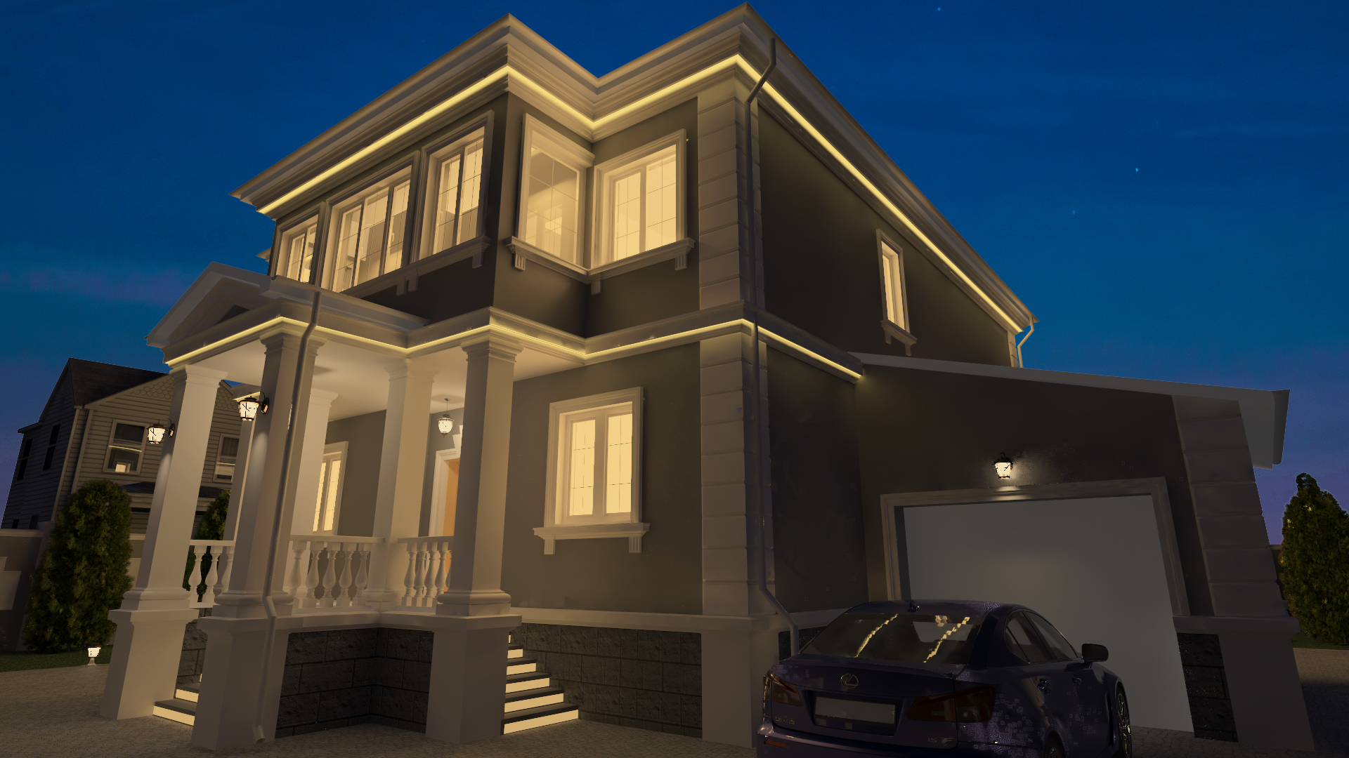 Il progetto della casa in stile classico in 3d max vray 3.0 immagine