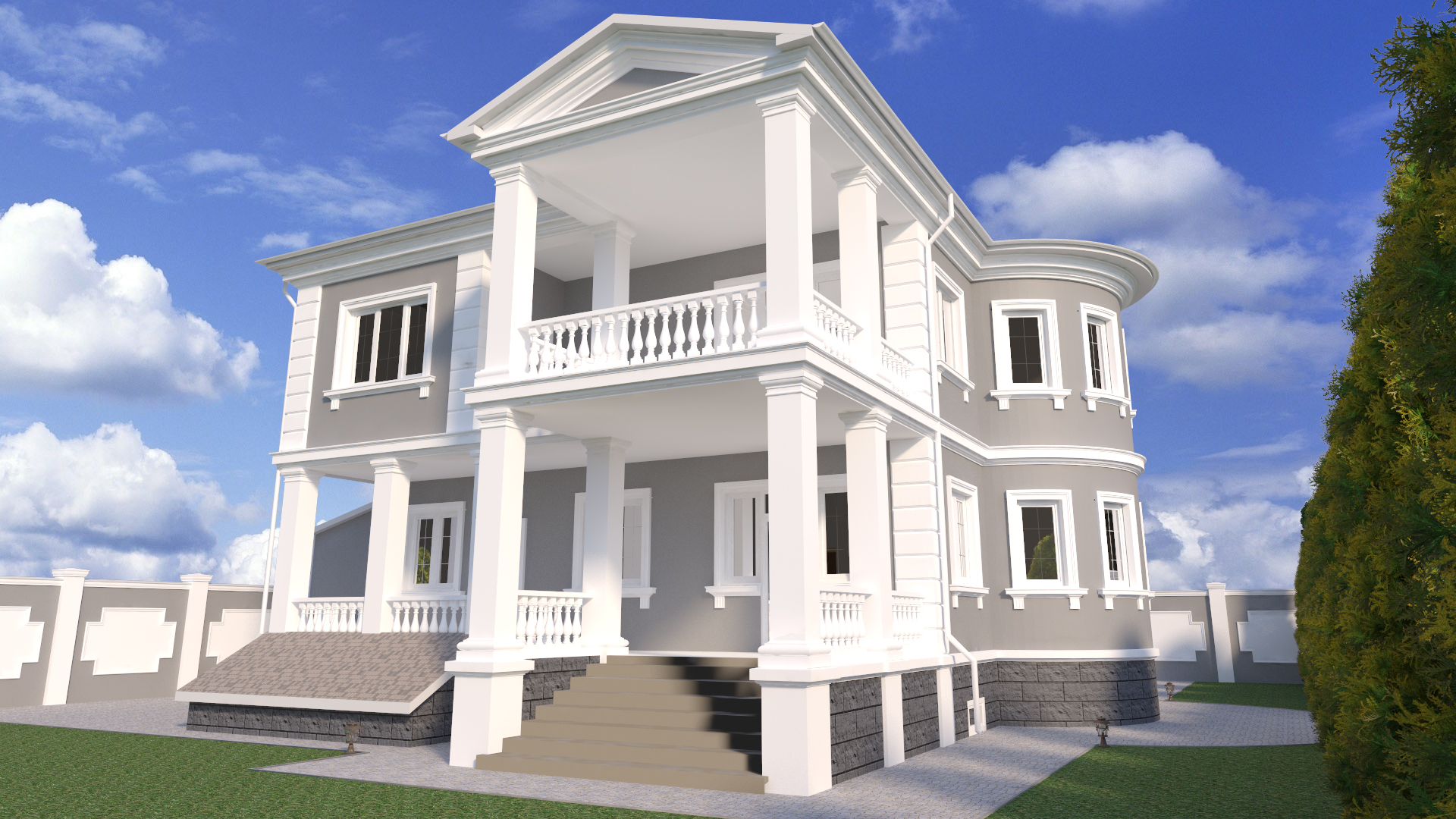 Le projet de la maison dans le style classique dans 3d max vray 3.0 image