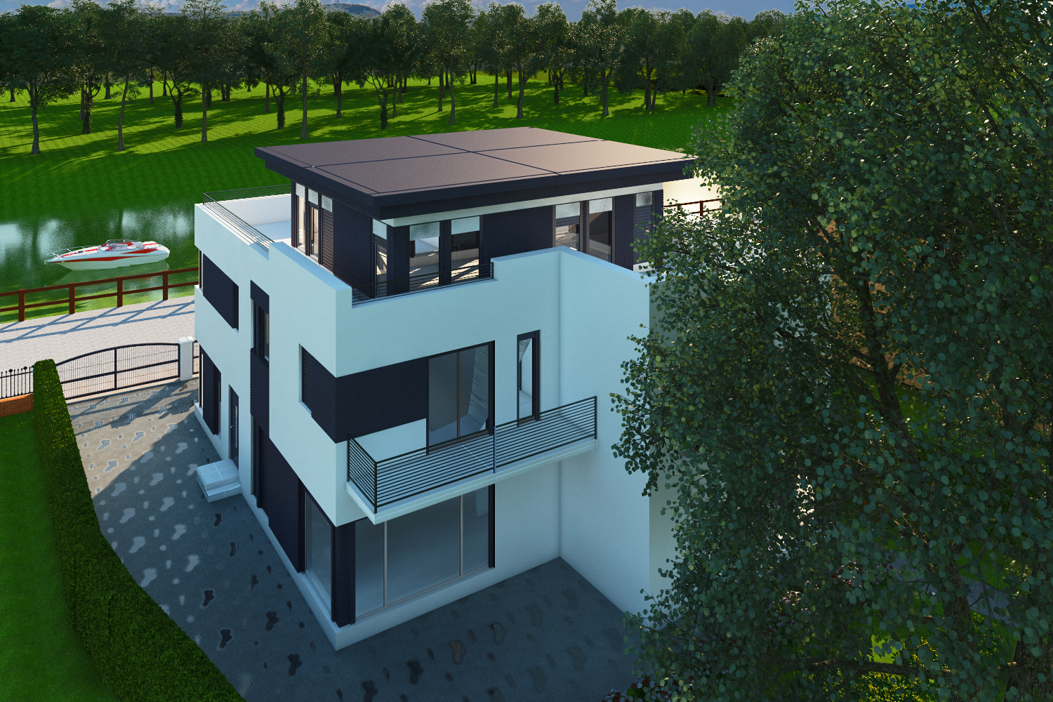 Projet de maison de haute technologie dans 3d max vray 3.0 image