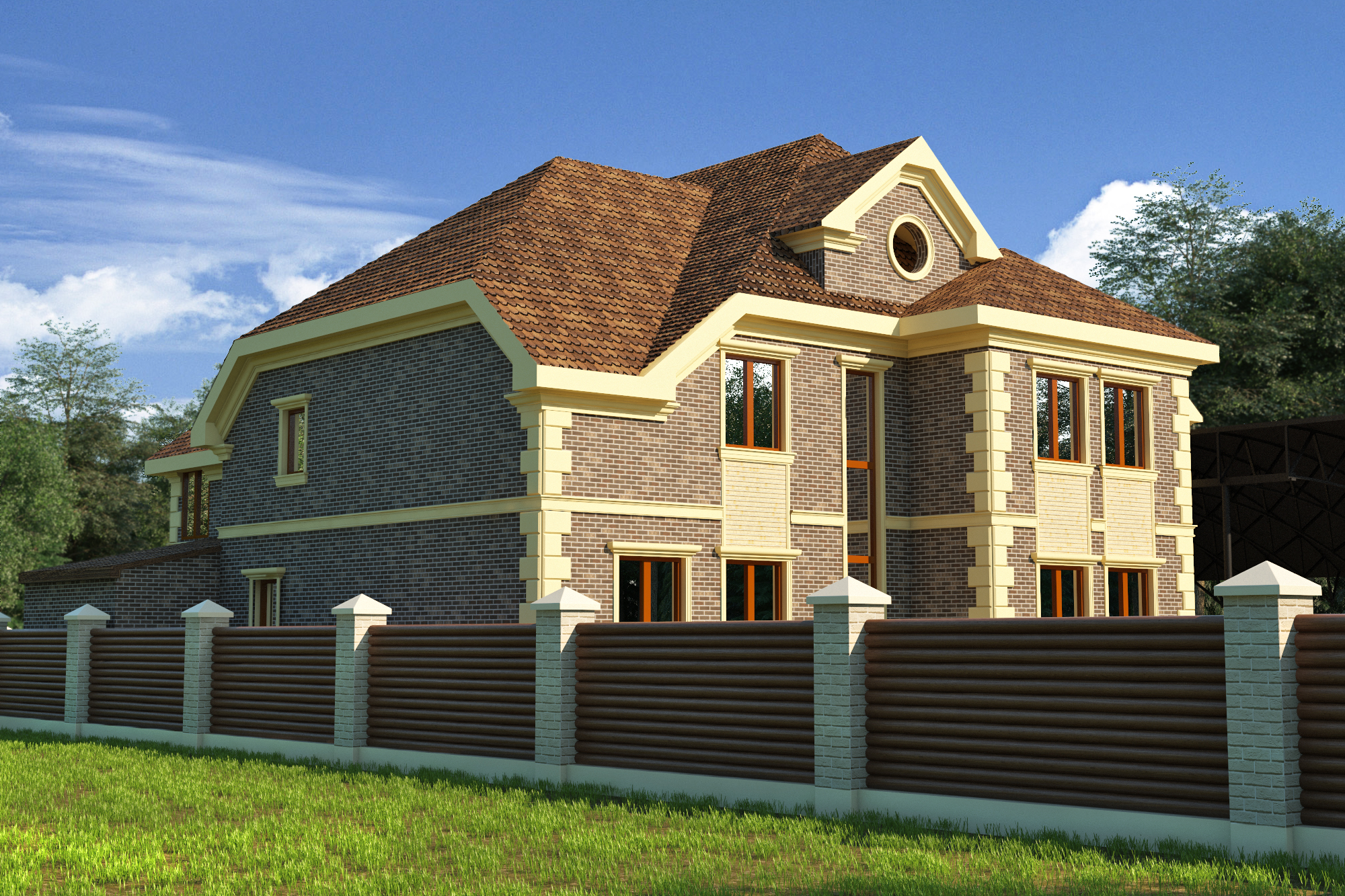 House in the style of modern classics in 3d max vray 3.0 image