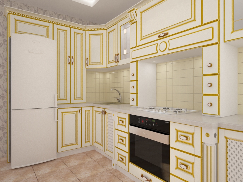 imagen de cocina clásica ... en 3d max vray 2.5